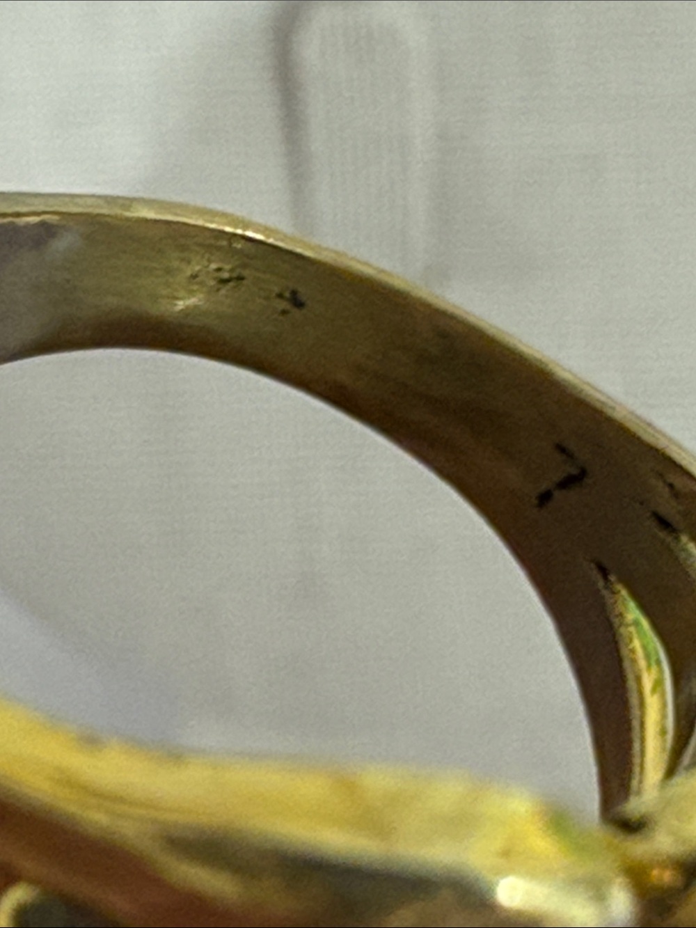 Gold Vermeil over Brass Abstract Drop Accent Ring size 7 - Picture 4 of 4